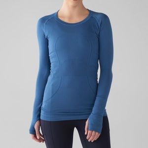 Blue Lululemon Swiftly Tech Long Sleeve Crew-4